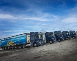 Bilde av biogass lastebiler fra Norgips