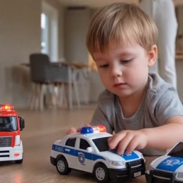 Barna leker med bil og lyden bare bygger seg opp